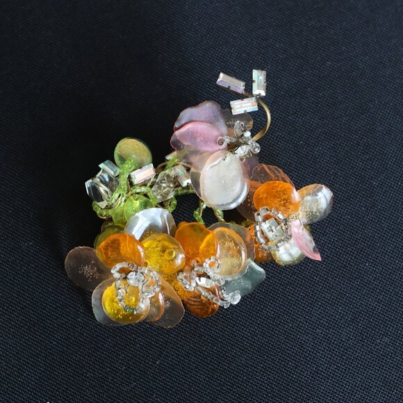 Christian Lacroix hand-wired animated impressionist flower petals BROOCH - Picture 6 of 9